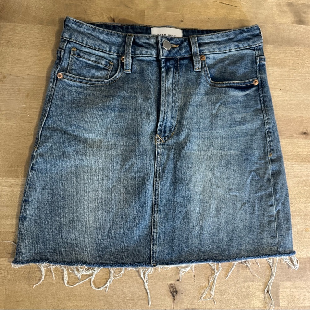 Dear John Blue frayed hem Denim Mini Skirt